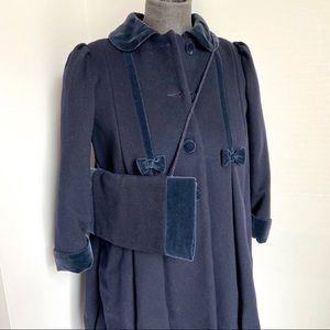 Rothschild Vintage Wool & Velvet Girls Dress Coat
